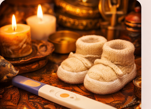 A symbolic image representing child birth support and family blessings.