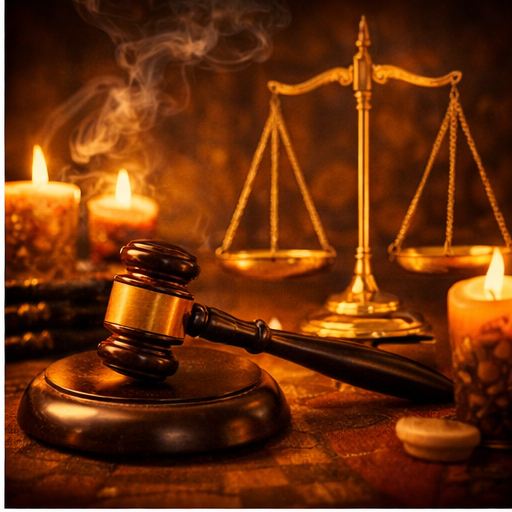 A judge's gavel and balanced scales representing court-case guidance.