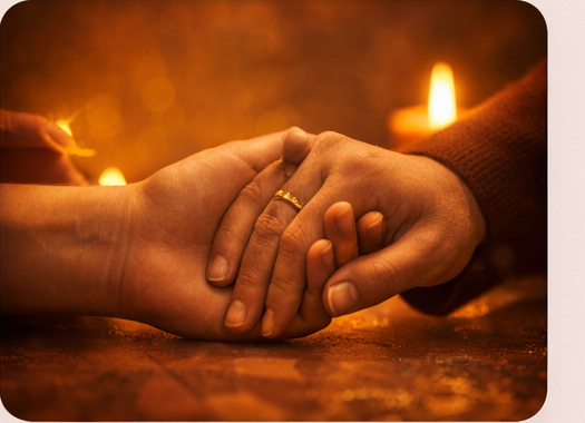 A symbolic image representing lovers reuniting and restoring communication.